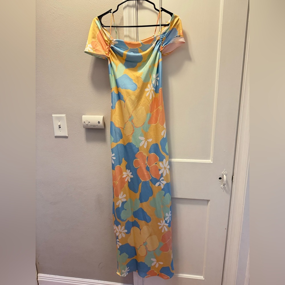 Floral Off-Shoulder Maxi Dress - Multicolor